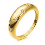 Ring Star Delicate Pentagram Auksinė spalva žiedo atostogoms US 8 auksinė