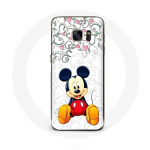 Coque pour Samsung Galaxy S6 Mickey Mouse Fleurs C&oelig;urs