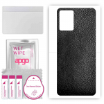 apgo Protective Skin Sticker for the back compatible with Vivo Y33T, Wrap Film, Foil, Vinyl - Pattern Black Leather