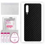 apgo Protective Skin Sticker for the back compatible with Xiaomi Mi CC9e, Wrap Film, Foil, Vinyl - Pattern Carbon Black