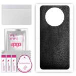 apgo Protective Skin Sticker for the back compatible with ZTE Voyage 41, Wrap Film, Foil, Vinyl - Pattern Black Leather