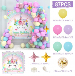 Unicorn Backdrop Balloon Garland Arch Set Birthday Party Decor Kids Birthday Ballon Wedding Supplies Latex Ballon Baby Shower