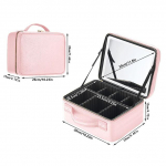I&scaron;manus LED kosmetinis dėklas su veidrodžiu Kelioninis makiažo krep&scaron;ys Didelės talpos Moteri&scaron;kas kosmetologės Odos priežiūros produktų Makiažo dėklas Moterims