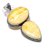 Natural Yellow Aventurine 925 Sterling Silver Jewelry Pendant 3.62 c3g40