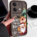 Skirta Xiaomi 13t Poco F6 X5 X6 Pro Redmi Note 13 12 11 10 Pro Christmas Elk Pattern Candy Color lę&scaron;ių apsauga Mink&scaron;tas silikoninis dangtelis Redmi Note 13 5G juoda