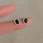 Retro juodi cirkonio auskarai Moteri&scaron;ki prancūzi&scaron;ki &scaron;viesūs prabangūs ni&scaron;iniai temperamento auskarai