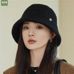 Dalelių vilnos skrybėlė Moteri&scaron;kos kepuraitės plataus kra&scaron;to skėčio nuo saulės kepurės Rudens žiemos &scaron;ilta kepurė