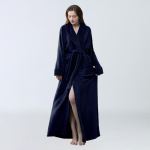 Moterims mink&scaron;tas chalatas ruduo žiema naujiena moteri&scaron;ki pižama patogūs naktiniai moteri&scaron;kas naktinis ilgas storas yukata flanelė L black