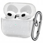 &bdquo;Bling Glitter&ldquo; mink&scaron;tas TPU ausinių dėklas, skirtas &bdquo;Airpods 4 2024 Pro 2&ldquo; 2 kartos &bdquo;Air Pods&ldquo; 3 1, 3 kartos dangtelis su raktų pakabuko priedu For Airpods 4 2024 skaidri