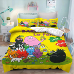 Naujas 3D spaudos animacinis L-Les & B-Barbapapa patalynės komplektas Dvigulis Viengulis Karali&scaron;kas Antklodės užvalkalas Patalynė Pagalvės užvalkalas Berniukams Mergaitėms Suaugusiems Miegamasis EU Single 135x200cm