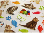 Autocollants - Petits chats - Paillettes