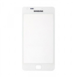 Vitre &eacute;cran de fa&ccedil;ade blanche + adh&eacute;sif pour Samsung Galaxy S2 I9100