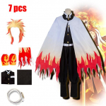 Anime Demon Slayer Kimetsu No Yaiba Rengoku Kyoujurou Cosplay Kimono Kostiumas Uniforma Drabužiai Helovinui ir Kalėdoms 2XL