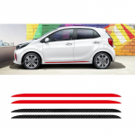 For KIA Picanto Morning Anglies Pluo&scaron;to Sportinės Durų &Scaron;oninės Juostelės Automobilio Stiliaus Kėbulo Dekoro Lipdukas Auto Aksesuarai Viniliniai Lipdukai juoda
