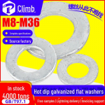 M8/M10/M12 Kar&scaron;tai cinkuotos anglinio plieno apvalios plok&scaron;čios poveržlės 8mm ID, 16mm OD, 1.2mm Thick