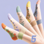 5 poros moteri&scaron;kų kojinių Harajuku vasarinės animacinės nėriniuotos kulk&scaron;nies kojinės kasdienės kojinės permatomos elastinės mokyklinių mergaičių trumpos kojinės