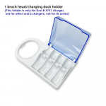 Elektrinio dantų &scaron;epetėlio laikiklis, pakaitalas Braun Oral B, su &scaron;epetėlių galvučių laikymo dangteliu ir įkroviklio pagrindo stovu