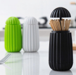 &bdquo;Creative Cactus&ldquo; automatinė dantų krap&scaron;tukų dėžutė Patogus laikymas dantų krap&scaron;tuko laikiklis Paprasta valgomojo stalo ranka juoda