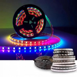 LED juosta WS2811 WS2811B LED juosta 30 60 LED/m RGB DC12V DC24V Individualiai adresuojama juosta Juoda Balta PCB IP65 IP67 24V 60Leds IP33 10M