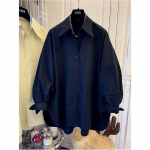 DAFIFY Moterų mada, laisvalaikio pavasario rudens vienspalvė spauda ilgomis rankovėmis POLO kaklo palaidinės ir mar&scaron;kiniai XXL