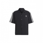 Adidas Originals X Home Of Classics Dryžuotas Logotipas Trumpomis Rankovėmis Mar&scaron;kinėliai Vyrams Vir&scaron;utiniai Drabužiai Juodi HS2074 S