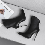 Madingi Dydis 34-48 Seksualūs Batai 12cm Auk&scaron;takulniai Moteri&scaron;ki Juodi Seksualūs Smailianosiai Kulk&scaron;nies Batai Rudens Suknelės Batai 34 juoda
