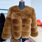 Moteri&scaron;kas rudens/žiemos patchwork dirbtinio lapės kailio paltas XXXXL