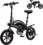 V&eacute;lo &eacute;lectrique pliant portable de 14 pouces, DYU DF3 avec 3 modes de conduite, p&eacute;dales d'assistance, hauteur r&eacute;glable juoda