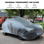 Universalus skaidrus automobilio dangtelis su elastine juostele PE plastiko skaidrus, pilnas automobilio apsauginis skydas S