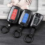 Carbon Car Remote Raktų Dėklas Kia Cadenza K7 Carens Borrego Optima Picanto Morning Proceed Shuma Mohave Opirus Smart 4 Button Blue