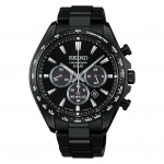 Seiko Selection SBPY187 Saulės energija maitinamas chronografo laikrodis su datos kalendoriumi ir visomis 2026 m. Juoda S serija Vyri&scaron;kas 24 valandų rodyklė, Juodas, Modelis,