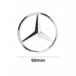 90mm ABS chromuotas juodas logotipas Mercedes emblema galinė žvaigždės emblema Mercedes Benz W203 W206 W212 X253 W167 W166 W247 C E GLA GLC GLE