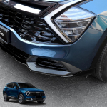 Anglies pluo&scaron;to ry&scaron;kiai juodas priekinio buferio rūko žibinto rėmelio apdailos dangtelis I&scaron;orės stilius Kia Sportage NQ5 2026 priedams