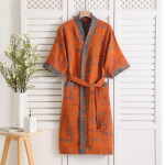 Pavasaris / vasara grynos medvilnės dvisluoksnės marlės chalatas i&scaron; plono dažyto audinio namų drabužiai Poros japoni&scaron;ko stiliaus kimono chalatas pižama XL