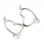 Les Tr&eacute;sors De Lily [H0495] - Boucles Argent 'Love' blanc argent&eacute; (rhodi&eacute;) - 10x18 mm