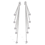 Les Tr&eacute;sors De Lily [P1251] - Boucles Argent 'Sissi' blanc argent&eacute; (rhodi&eacute;) - 8 cm