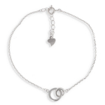 Les Tr&eacute;sors De Lily [Q2877] - Bracelet Argent 'Chor&eacute;graphie' cercles (rhodi&eacute;) - 13x8 mm