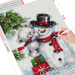 Deimantinis siuvinėjimas Kalėdų sniego senelis Me&scaron;kiukas Viso kvadrato Kalnų kri&scaron;tolas deimantiniam tapybai Kra&scaron;tovaizdžiui Siuvinėti kryželiu namų dekoravimui Full Round (20X30CM)