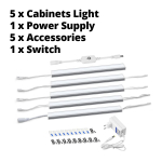 Laipsni&scaron;kas pritemdymas Touch S with LED lemputė Virtuvės ap&scaron;vietimas 30cm/40cm/50cm LED juostiniai &scaron;viestuvai Aliuminio vamzdis virtuvei Miegamojo spintelės &scaron;viestuvai EU ki&scaron;tukas 5PCS 30CM EU Plug balta