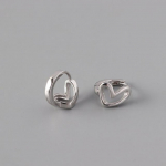 ANENJERY Sidabro spalvos tu&scaron;čiavidurė &scaron;irdelė maža lanko auskarai geometriniai prancūzi&scaron;ki papuo&scaron;alai didmeninė prekyba sidabras