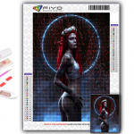 Deimantinė tapyba Cyberpunk Sexy Art Siuvinėjimas Kryželiu Kalnų kri&scaron;tolas Namų dekoras Full Round 20X30CM