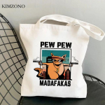 Katės pirkinių krep&scaron;ys rankinė daugkartinio naudojimo medvilnė perdirbimo krep&scaron;ys reciclaje audinio sulankstomas džiuto mai&scaron;elis 24*26cm
