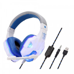 Profesionalios Led Light laidinės žaidimų ausinės su mikrofonu, skirtos Ps4 Ps5 Xbox Kompiuterio Bass Stereo Kompiuterio žaidimų ausinės Dovanos balta