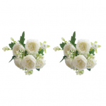 2 vnt dirbtinių rožių gėlių dekoravimas pastoracinio stiliaus gėlių scenos i&scaron;dėstymas rekvizitai Dirbtinio &scaron;ilko gėlių puok&scaron;tės kompozicijos vestuvių &scaron;ventės vakarėlis