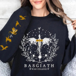 &bdquo;Fourth Wing&ldquo; megztinis &bdquo;Basgiath War College&ldquo; megztinis, moteri&scaron;kas, grafinis megztinis, &bdquo;Riders Quadrant Fantasy Reader Bookish&ldquo; megztinis vir&scaron;us XXXL