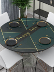 &Scaron;iaurės stiliaus PVC staltiesė, atspari vandeniui ir alyvai atspari odinė staltiesė, plastikinė apvali paprasta vie&scaron;bučio odinė stalo kilimėlis 80cm in diameter