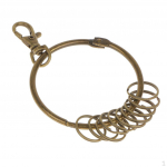 s Holder Large Round Keychain Key w. Hook/Rings