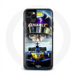 Coque iphone 12 mini Formula 1 bleu jaune fernando alonso