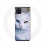 Coque Samsung Galaxy A12 Turc de van Chat oeil bleu et oeil jaune