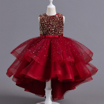 Vaiki&scaron;ka suknelė Suknelė princesė su lankeliu, blizgučiais puo&scaron;ta torto suknelė 130 vynas